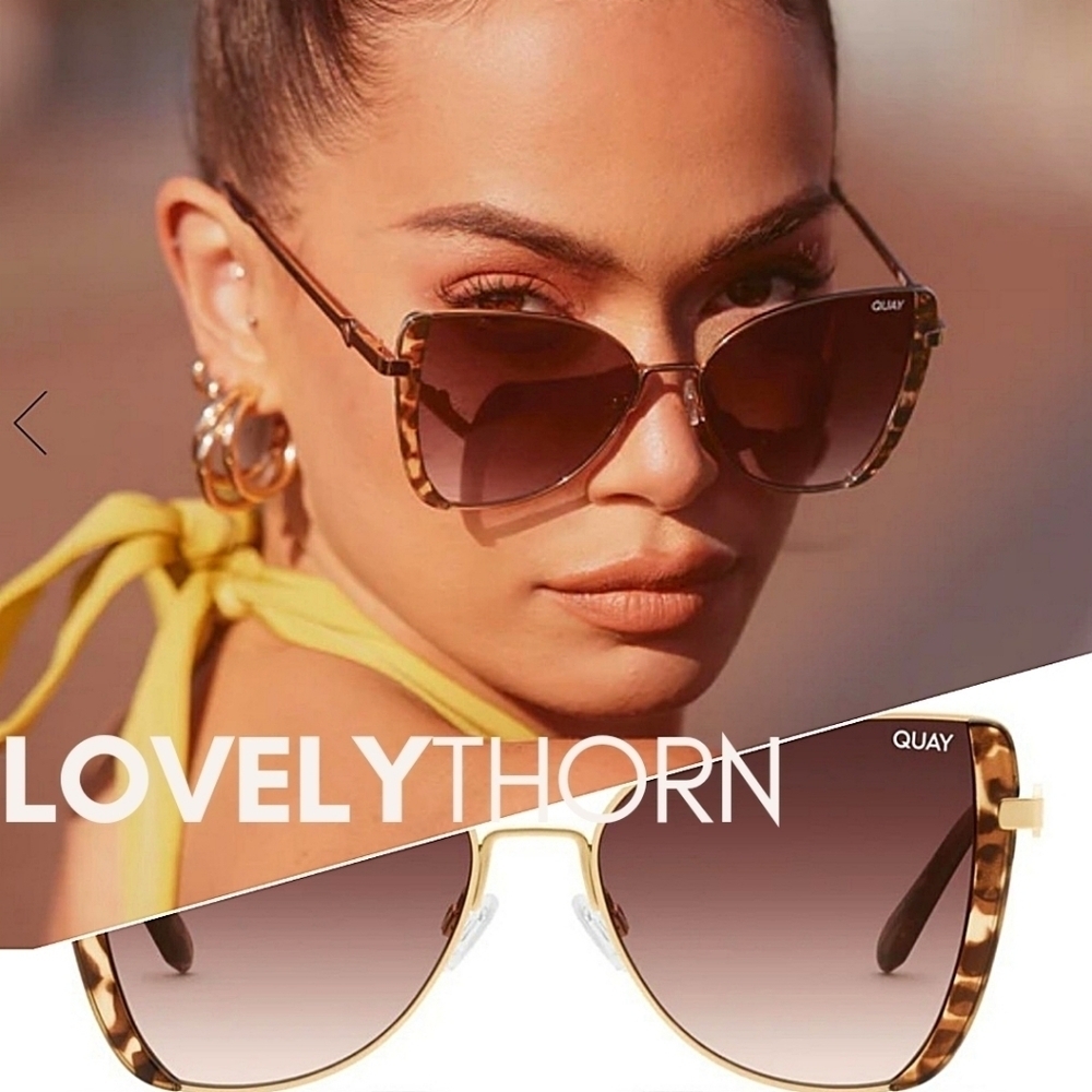 QUAY // ltd ed brown tortoise detail butterfly frame with brown fade lenses - Picture 9 of 15